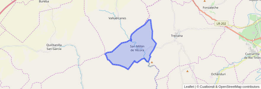 Mapa de ubicacion de San Millán de Yécora.