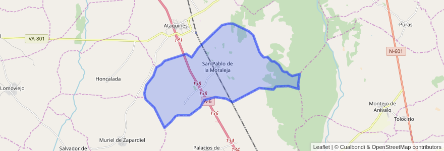 Mapa de ubicacion de San Pablo de la Moraleja.