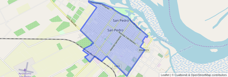 Mapa de ubicacion de San Pedro.