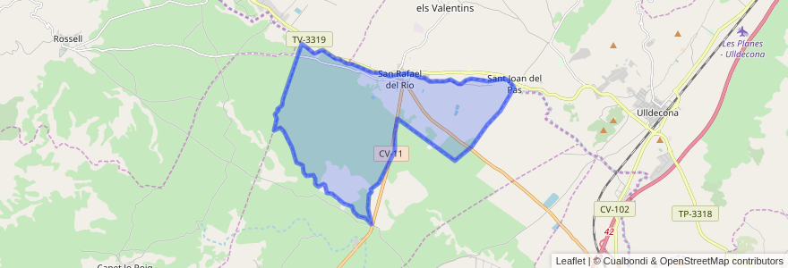 Mapa de ubicacion de Sant Rafel del Riu.