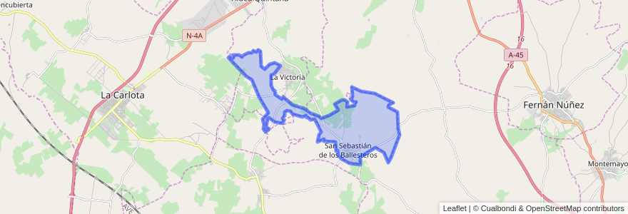 Mapa de ubicacion de San Sebastián de los Ballesteros.