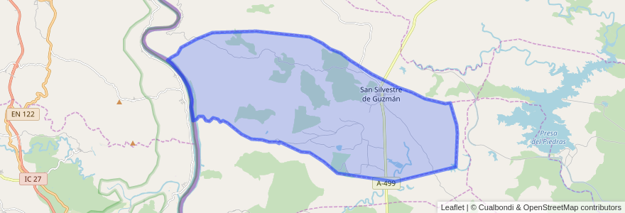 Mapa de ubicacion de San Silvestre de Guzmán.