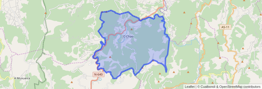 Mapa de ubicacion de San Tirso de Abres.