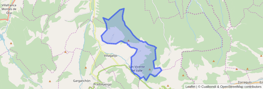 Mapa de ubicacion de San Vicente del Valle.