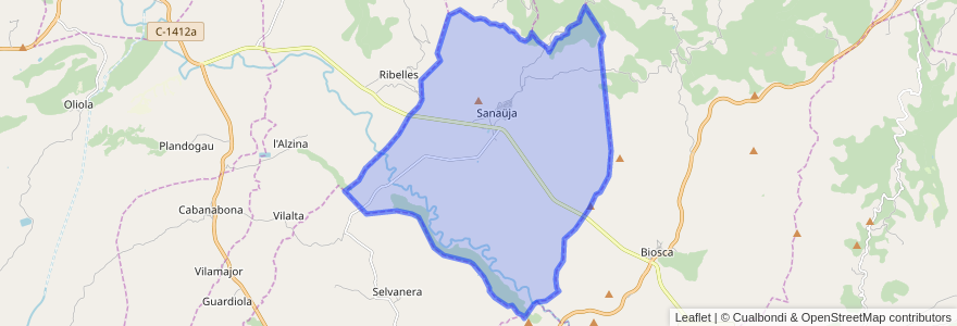 Mapa de ubicacion de Sanaüja.