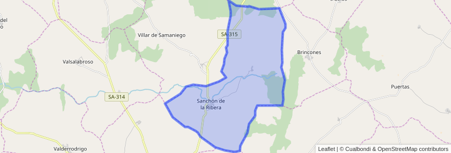 Mapa de ubicacion de Sanchón de la Ribera.