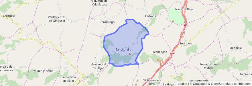 Mapa de ubicacion de Sanchotello.