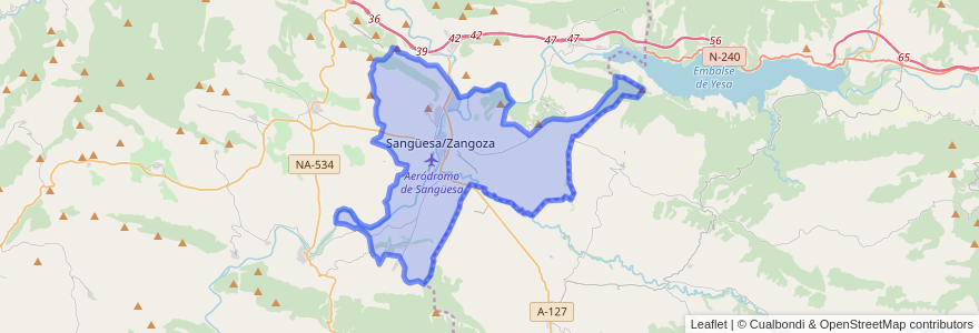 Mapa de ubicacion de Sangüesa/Zangoza.