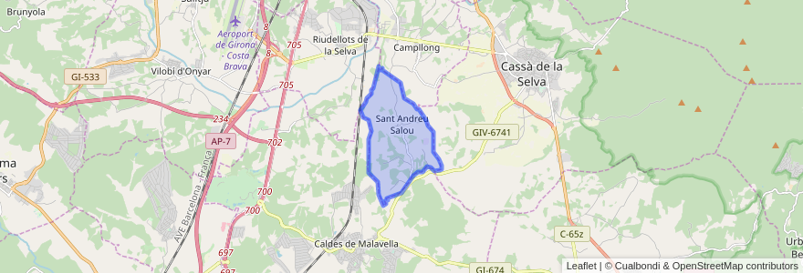 Mapa de ubicacion de Sant Andreu Salou.