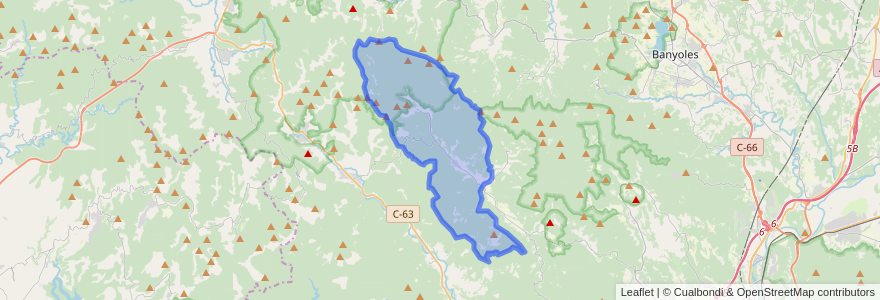 Mapa de ubicacion de Sant Aniol de Finestres.