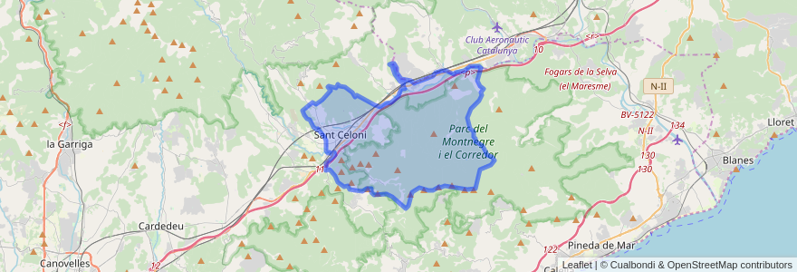 Mapa de ubicacion de Sant Celoni.