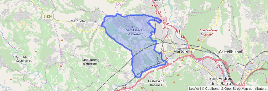 Mapa de ubicacion de Sant Esteve Sesrovires.