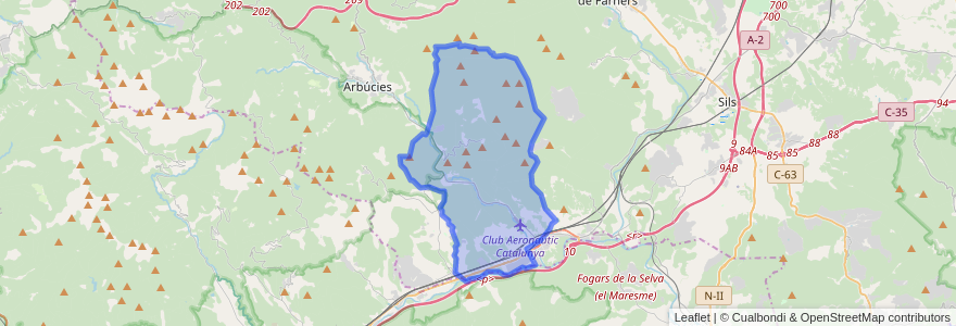 Mapa de ubicacion de Sant Feliu de Buixalleu.