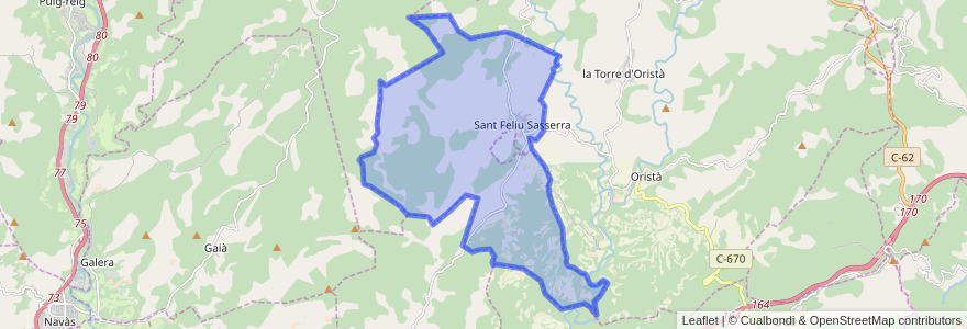 Mapa de ubicacion de Sant Feliu Sasserra.