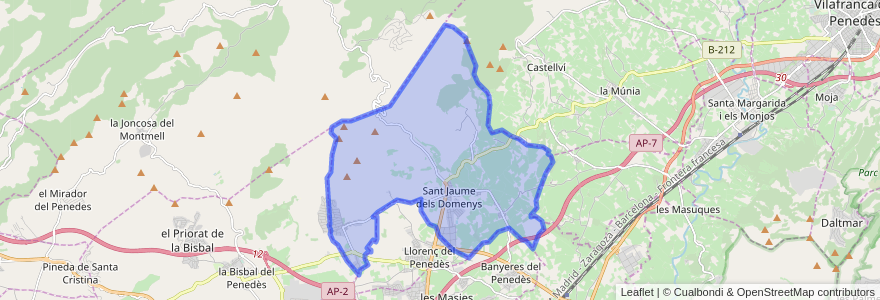 Mapa de ubicacion de Sant Jaume dels Domenys.