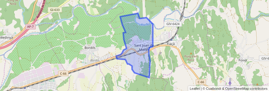 Mapa de ubicacion de Sant Joan de Mollet.