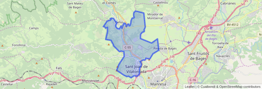 Mapa de ubicacion de Sant Joan de Vilatorrada.