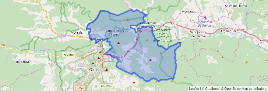 Mapa de ubicacion de Sant Joan les Fonts.