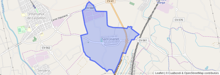 Mapa de ubicacion de Sant Joanet.