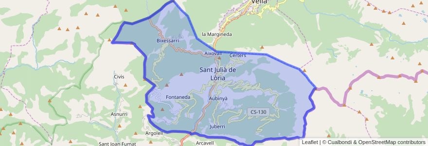 Mapa de ubicacion de Sant Julia de Loria.