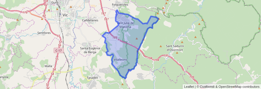 Mapa de ubicacion de Sant Julià de Vilatorta.