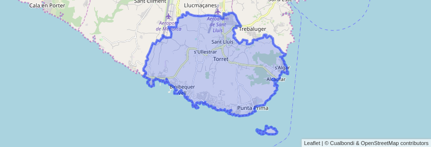 Mapa de ubicacion de Sant Lluís.