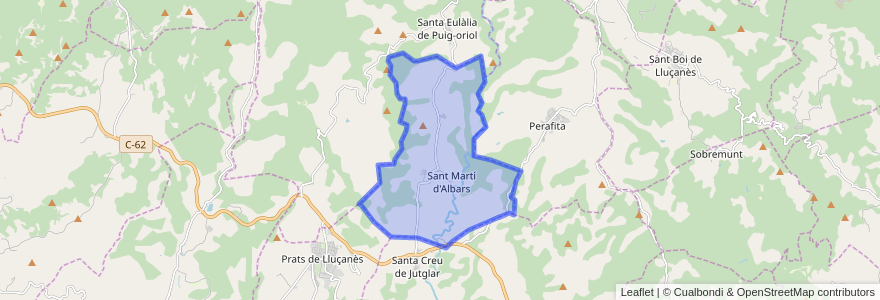 Mapa de ubicacion de Sant Martí d'Albars.