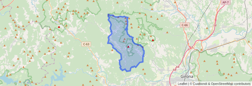 Mapa de ubicacion de Sant Martí de Llémena.