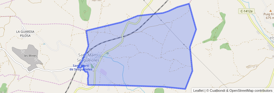 Mapa de ubicacion de Sant Martí Sesgueioles.