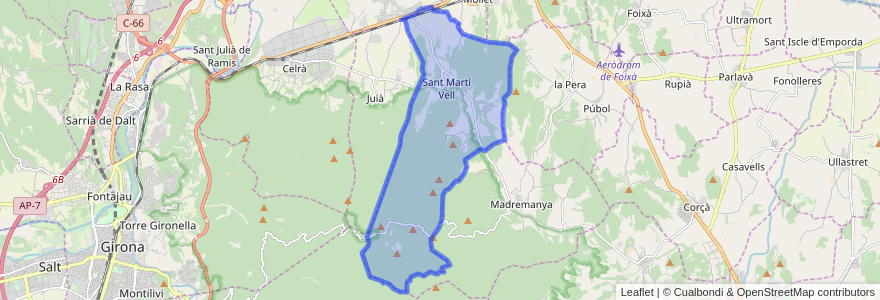 Mapa de ubicacion de Sant Martí Vell.