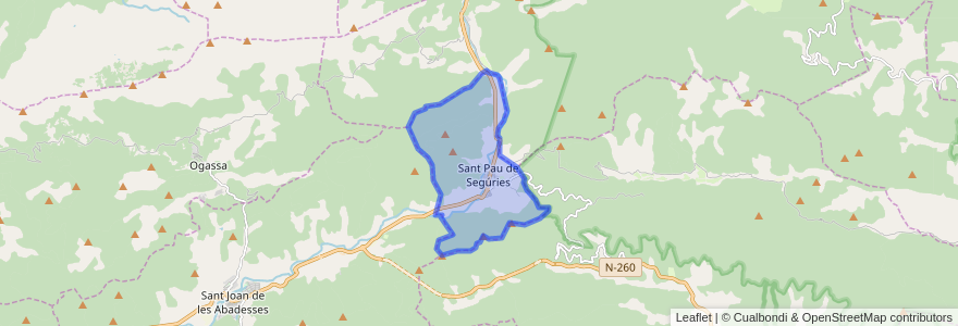 Mapa de ubicacion de Sant Pau de Segúries.