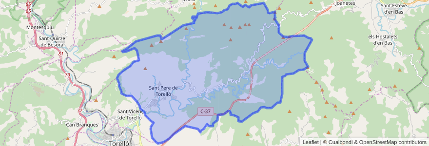 Mapa de ubicacion de Sant Pere de Torelló.