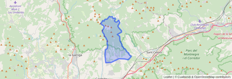 Mapa de ubicacion de Sant Pere de Vilamajor.