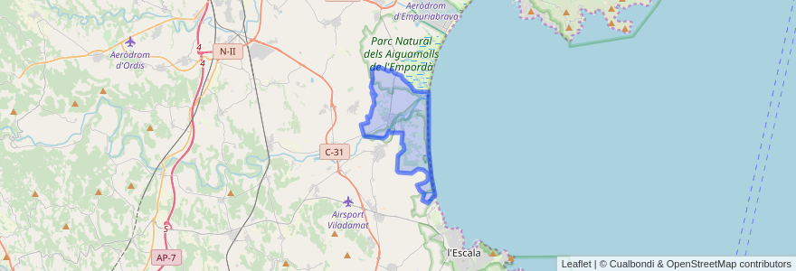 Mapa de ubicacion de Sant Pere Pescador.