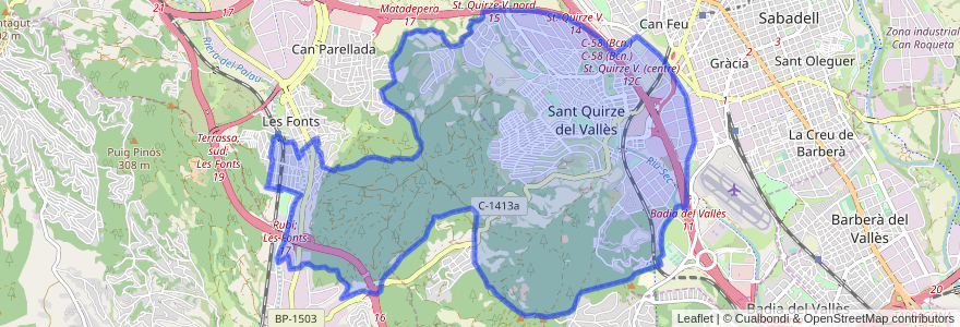 Mapa de ubicacion de Sant Quirze del Vallès.