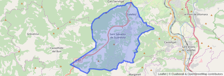 Mapa de ubicacion de Sant Salvador de Guardiola.