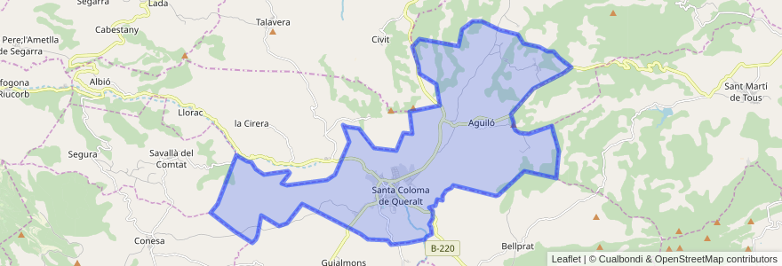 Mapa de ubicacion de Santa Coloma de Queralt.