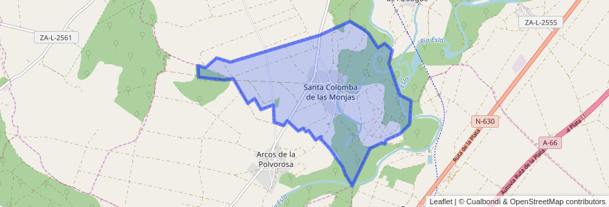 Mapa de ubicacion de Santa Colomba de las Monjas.