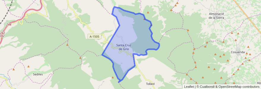 Mapa de ubicacion de Santa Cruz de Grío.