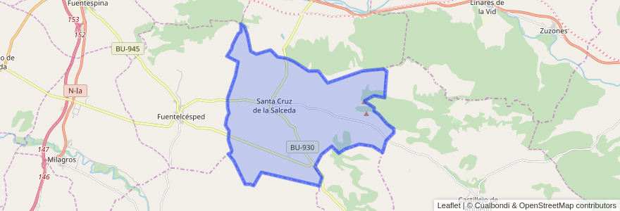 Mapa de ubicacion de Santa Cruz de la Salceda.