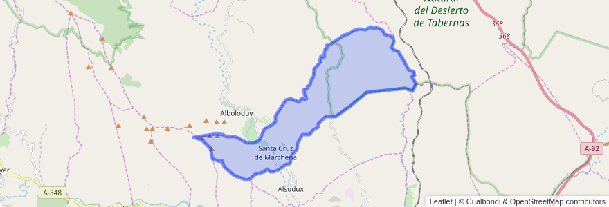 Mapa de ubicacion de Santa Cruz de Marchena.