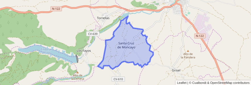 Mapa de ubicacion de Santa Cruz de Moncayo.