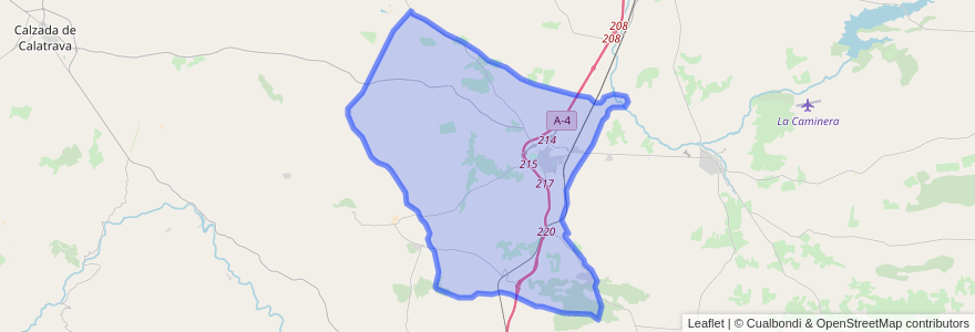 Mapa de ubicacion de Santa Cruz de Mudela.