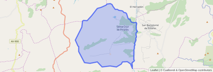 Mapa de ubicacion de Santa Cruz de Pinares.