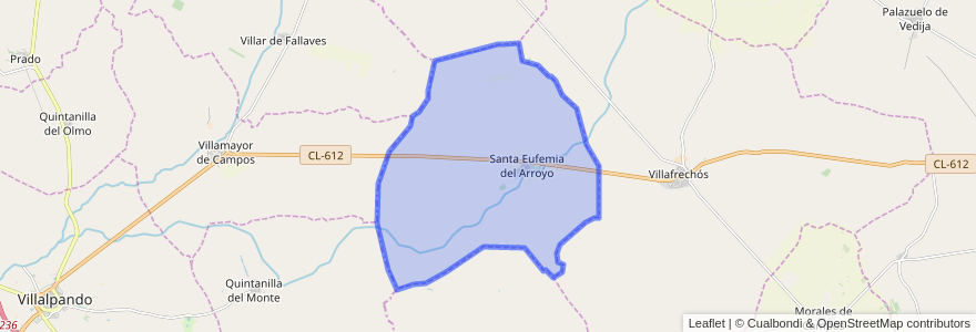 Mapa de ubicacion de Santa Eufemia del Arroyo.