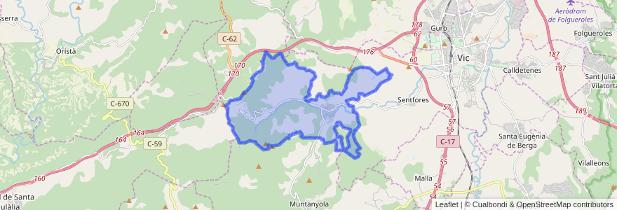 Mapa de ubicacion de Santa Eulàlia de Riuprimer.