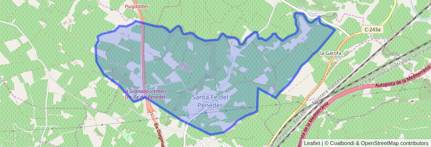 Mapa de ubicacion de Santa Fe del Penedès.