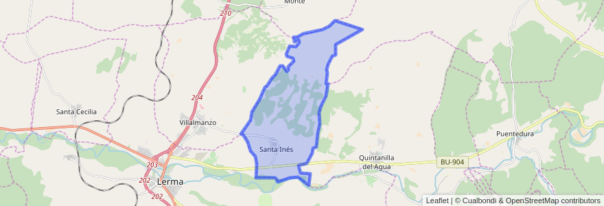 Mapa de ubicacion de Santa Inés.