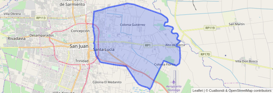 Mapa de ubicacion de Santa Lucía.