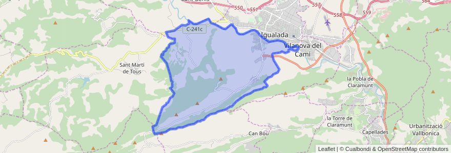 Mapa de ubicacion de Santa Margarida de Montbui.